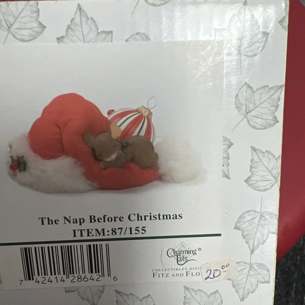 Charming‎ Tails The Nap Before Christmas Fitz and Floyd 87/155 mouse Sleeping